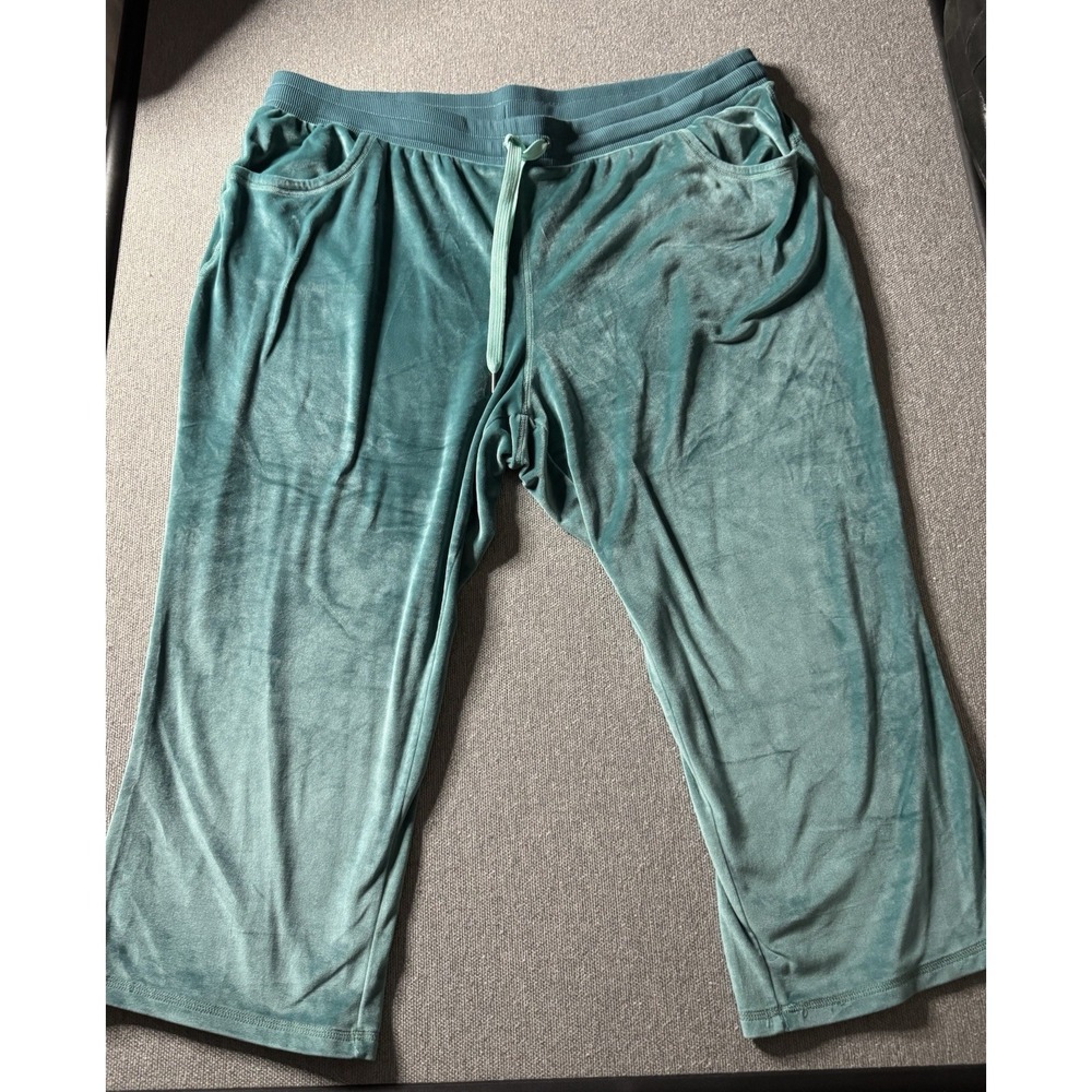 Cozy Brand Women's Teal Velour Cropped Lounge Pants 3X